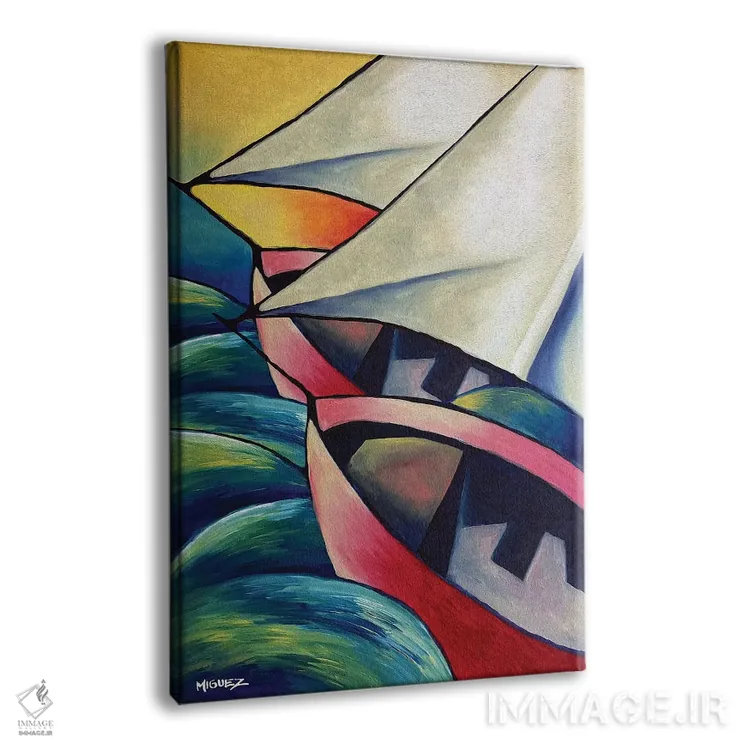 تابلو دکوراتیو قایق ها اثر دیکسی میگز - نمای پرسپکتیو محصول