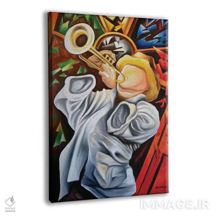 تابلو دکوراتیو ترومپت اثر دیکسی میگز - نمای پرسپکتیو محصول