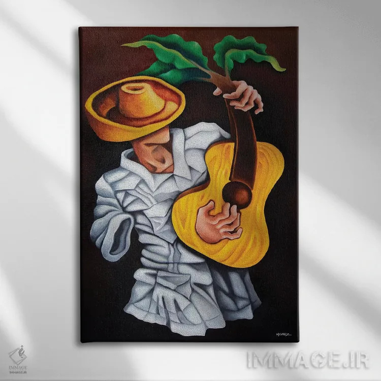 تابلو دکوراتیو گواخیرو ترانه سرا اثر دیکسی میگز - نمای روبهرو روی دیوار