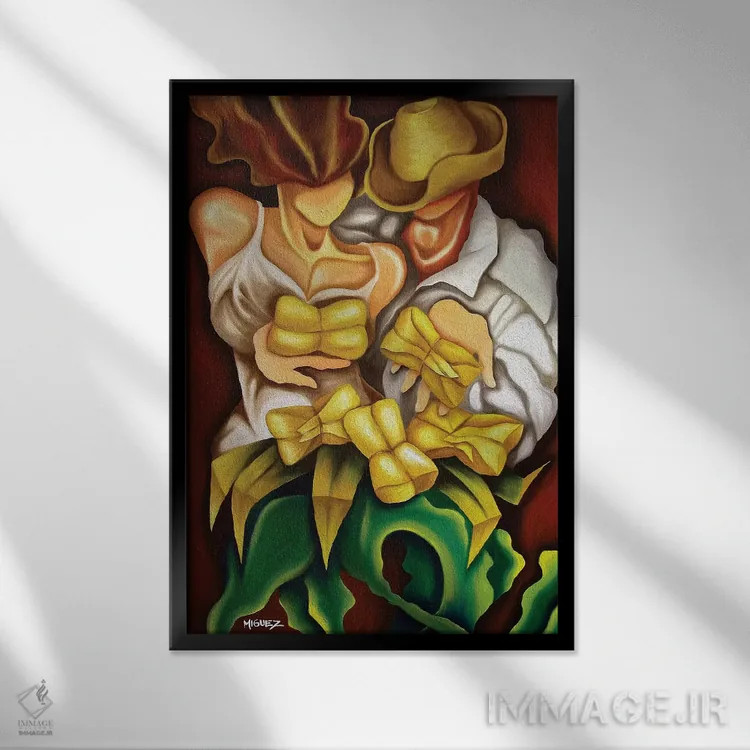 تابلو دکوراتیو تاماله ها اثر دیکسی میگز - نمای قابدار مشکی