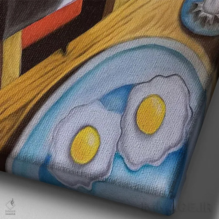 تابلو دکوراتیو میز آماده است اثر دیکسی میگز - نمای نزدیک بافت بوم