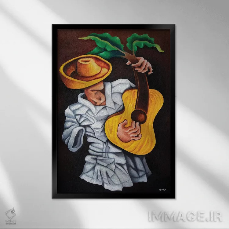تابلو دکوراتیو گواخیرو ترانه سرا اثر دیکسی میگز - نمای قابدار مشکی