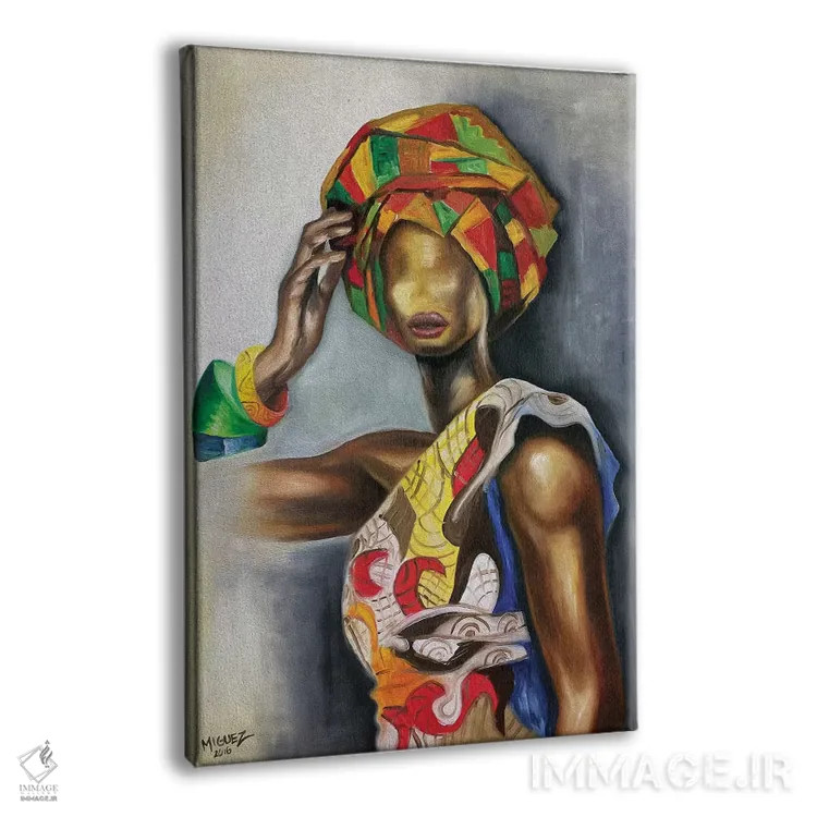 تابلو دکوراتیو زن آفریقایی-کوبایی اثر دیکسی میگز - نمای پرسپکتیو محصول