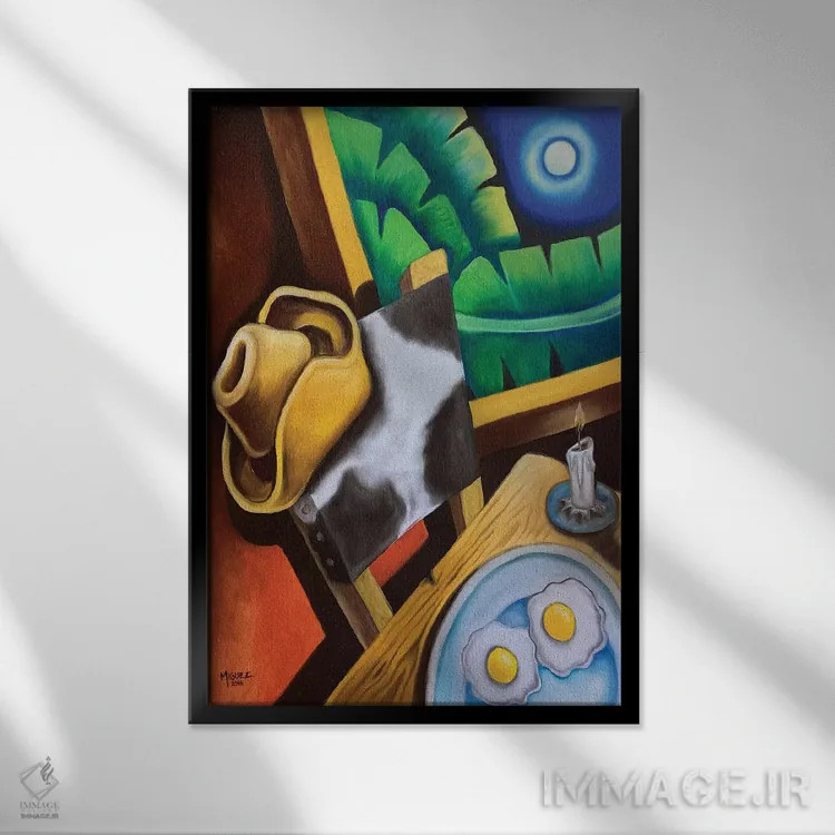 تابلو دکوراتیو میز آماده است اثر دیکسی میگز - نمای قابدار مشکی