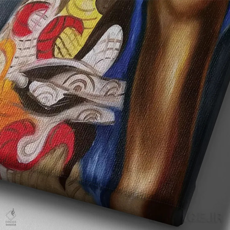 تابلو دکوراتیو زن آفریقایی-کوبایی اثر دیکسی میگز - نمای نزدیک بافت بوم