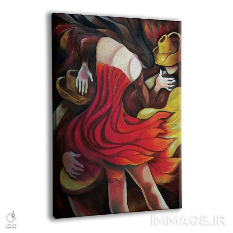 تابلو دکوراتیو رومبای آتشین اثر دیکسی میگز - نمای پرسپکتیو محصول