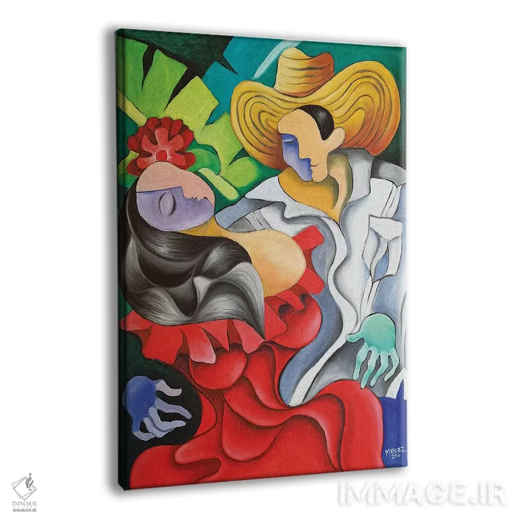 تابلو دکوراتیو عشق انتزاعی در روستا اثر دیکسی میگز - نمای پرسپکتیو محصول