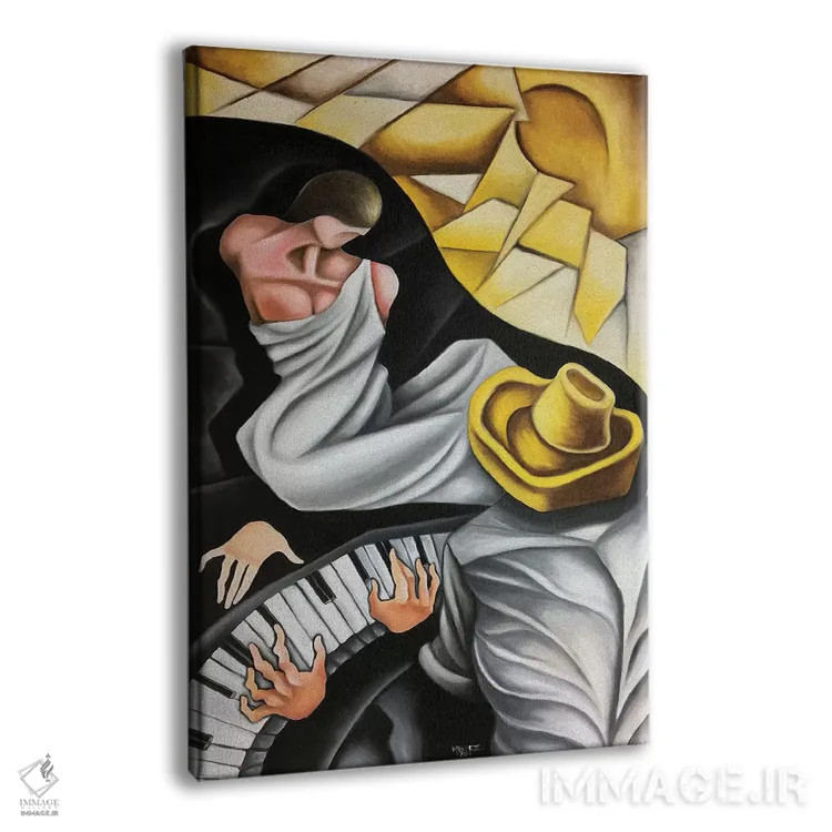 تابلو دکوراتیو الهه الهام پیانیست اثر دیکسی میگز - نمای پرسپکتیو محصول