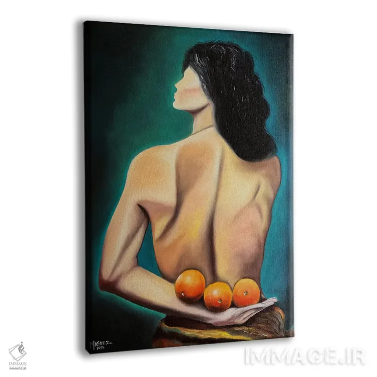 تابلو دکوراتیو سه پرتقال اثر دیکسی میگز - نمای پرسپکتیو محصول