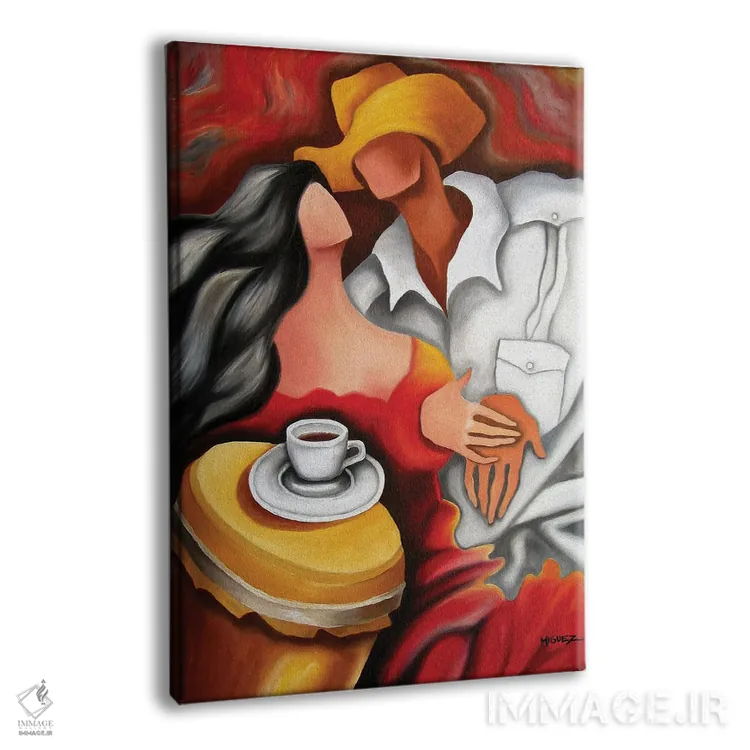 تابلو دکوراتیو رقص قهوه ای اثر دیکسی میگز - نمای پرسپکتیو محصول