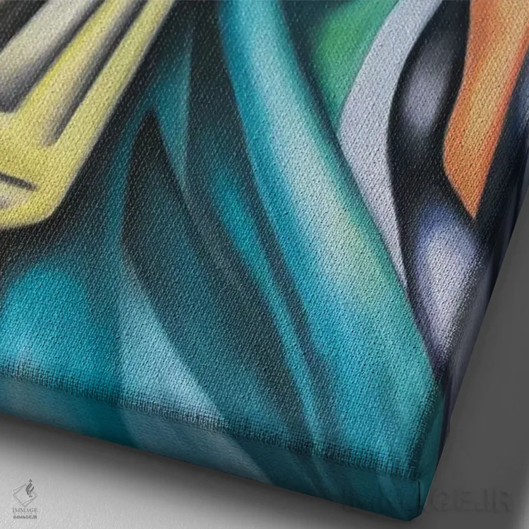 تابلو دکوراتیو لباس قرمز اثر دیکسی میگز - نمای نزدیک بافت بوم