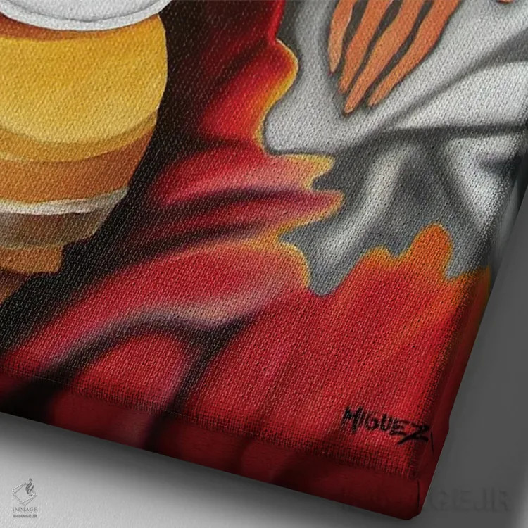 تابلو دکوراتیو رقص قهوه ای اثر دیکسی میگز - نمای نزدیک بافت بوم