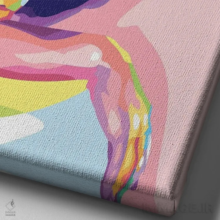 تابلو دکوراتیو پرنسس دایانا اثر دایات بانگای - نمای نزدیک بافت بوم