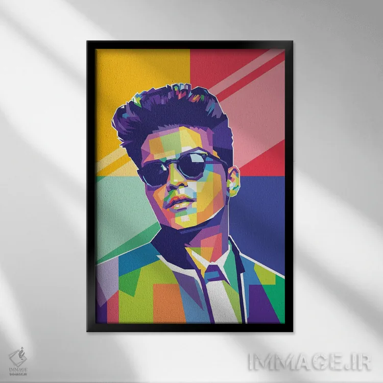 تابلو دکوراتیو برونو مارس اثر دایات بانگای - نمای قابدار مشکی