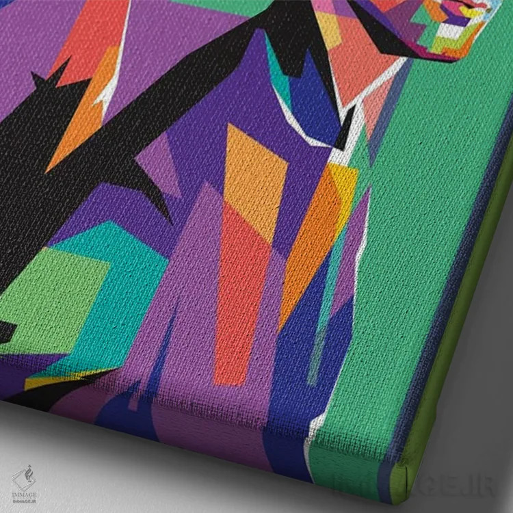 تابلو دکوراتیو موس اثر دایات بانگای - نمای نزدیک بافت بوم