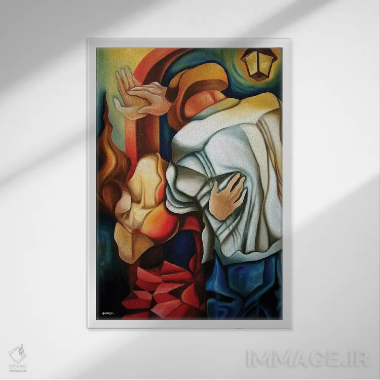 تابلو دکوراتیو رقاصان اثر دیکسی میگز - نمای قابدار سفید