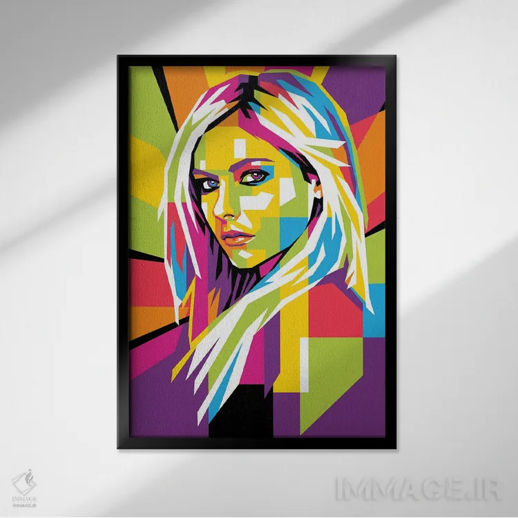 تابلو دکوراتیو آوریل لوین اثر دایات بانگای - نمای قابدار مشکی