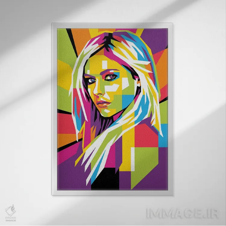 تابلو دکوراتیو آوریل لوین اثر دایات بانگای - نمای قابدار سفید