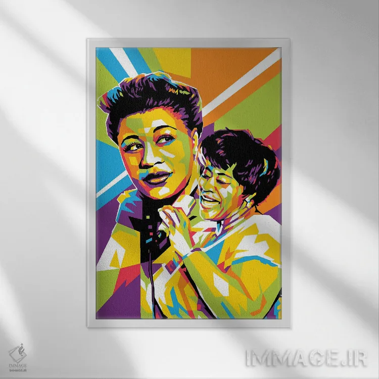 تابلو دکوراتیو الا فیتزجرالد ۳ اثر دایات بانگای - نمای قابدار سفید