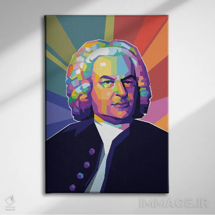 تابلو دکوراتیو یوهان سباستیان باخ اثر دایات بانگای - نمای روبهرو روی دیوار