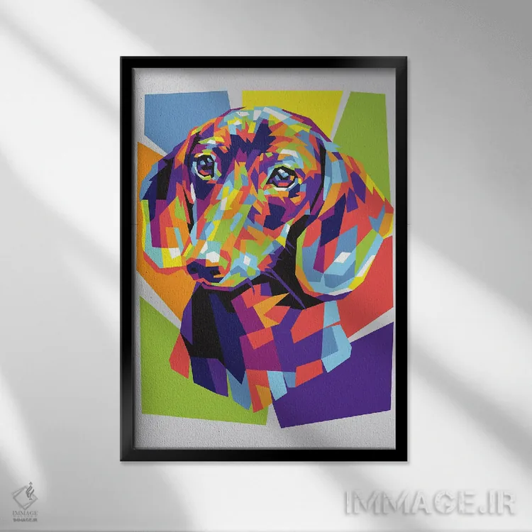 تابلو دکوراتیو داشهاند اثر دایات بانگای - نمای قابدار مشکی