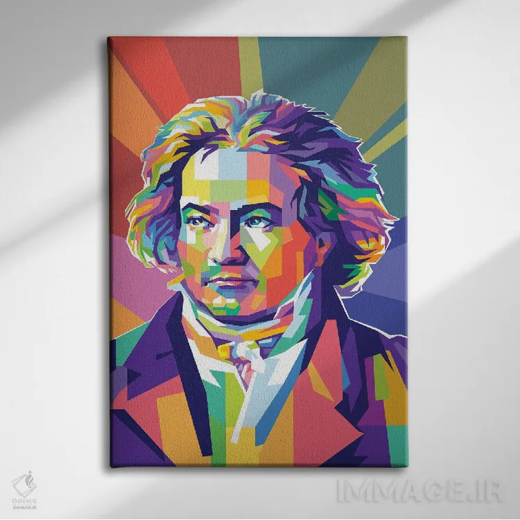 تابلو دکوراتیو لودویگ فان بتهوون اثر دایات بانگای - نمای روبهرو روی دیوار