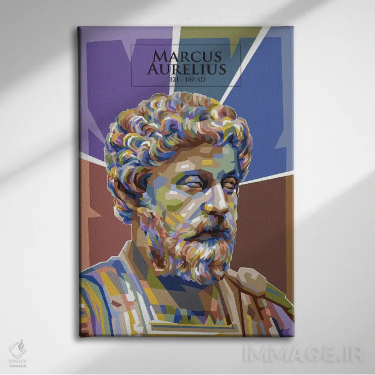 تابلو دکوراتیو مارکوس اورلیوس اثر دایات بانگای - نمای روبهرو روی دیوار