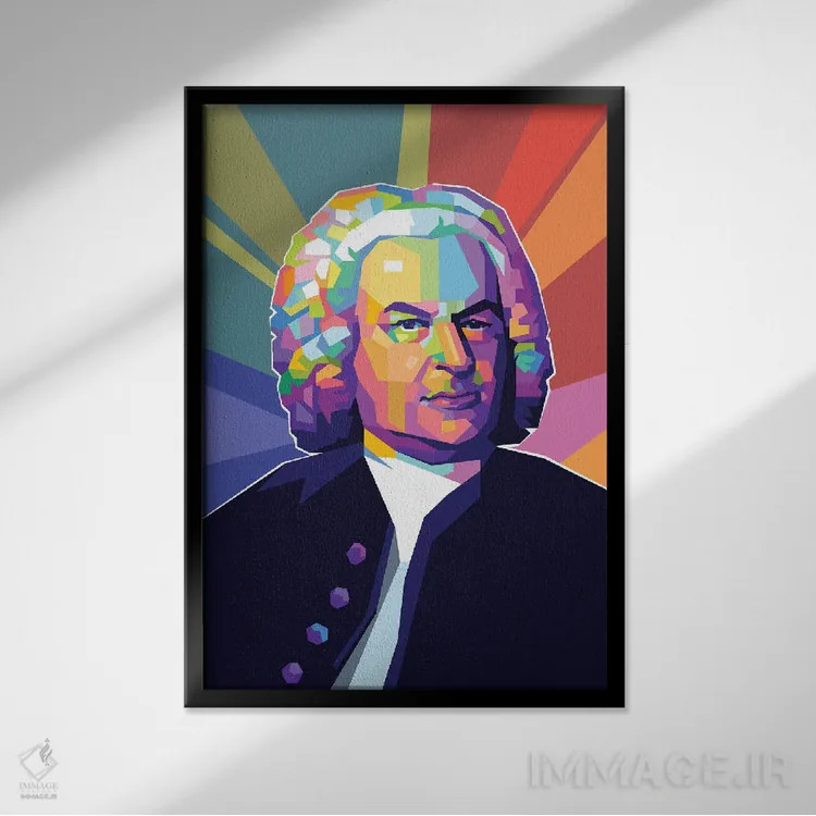 تابلو دکوراتیو یوهان سباستیان باخ اثر دایات بانگای - نمای قابدار مشکی