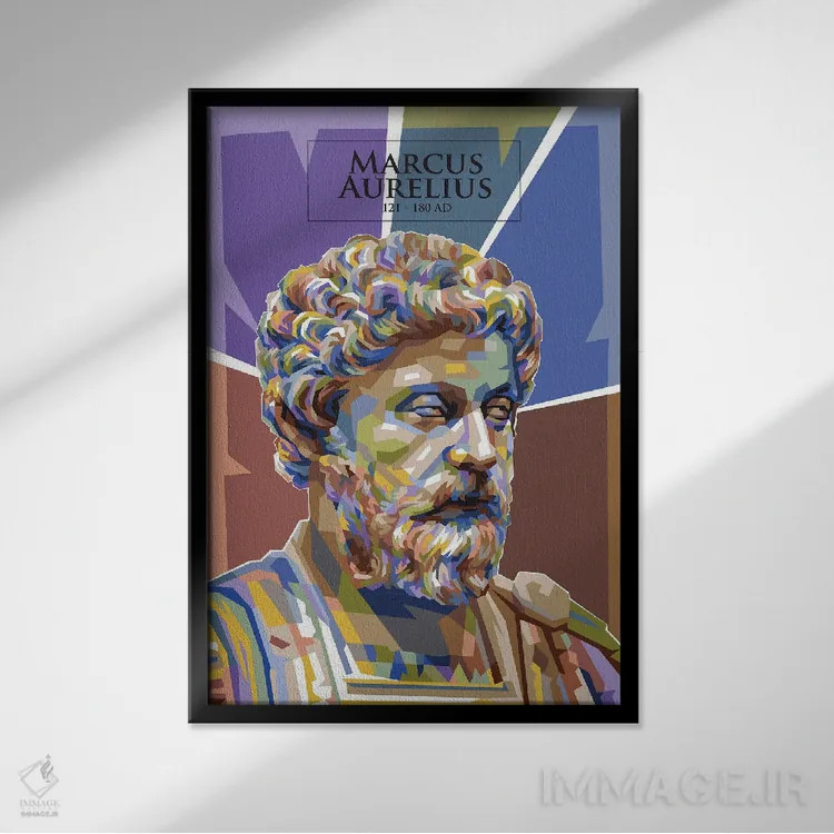 تابلو دکوراتیو مارکوس اورلیوس اثر دایات بانگای - نمای قابدار مشکی