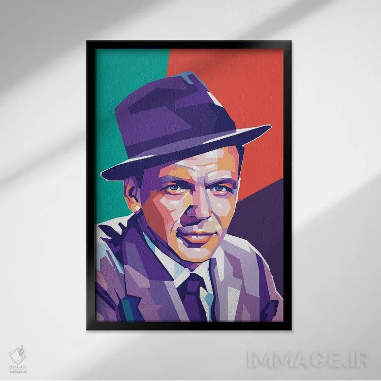 تابلو دکوراتیو فرانک سیناترا اثر دایات بانگای - نمای قابدار مشکی