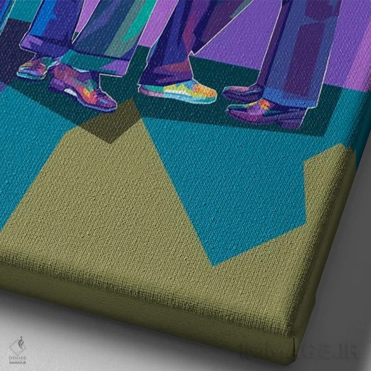 تابلو دکوراتیو روزهای قدیمی بیتلز اثر دایات بانگای - نمای نزدیک بافت بوم