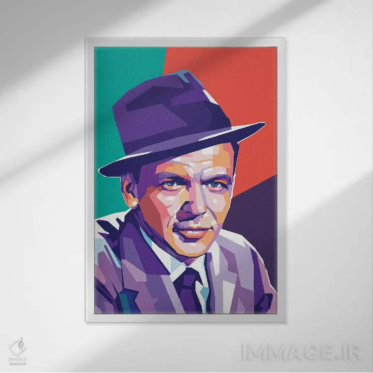 تابلو دکوراتیو فرانک سیناترا اثر دایات بانگای - نمای قابدار سفید