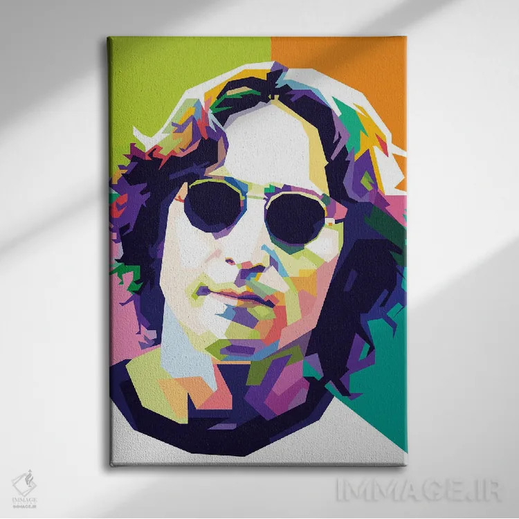 تابلو دکوراتیو جان لنون ۲ اثر دایات بانگای - نمای روبهرو روی دیوار