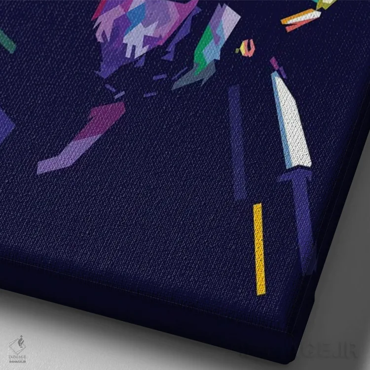 تابلو دکوراتیو جیمز هتفیلد اثر دایات بانگای - نمای نزدیک بافت بوم