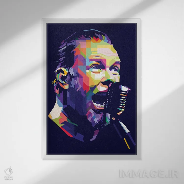 تابلو دکوراتیو جیمز هتفیلد اثر دایات بانگای - نمای قابدار سفید