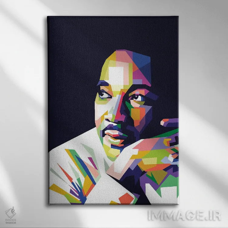 تابلو دکوراتیو مارتین لوترکینگ جونیور اثر دایات بانگای - نمای روبهرو روی دیوار