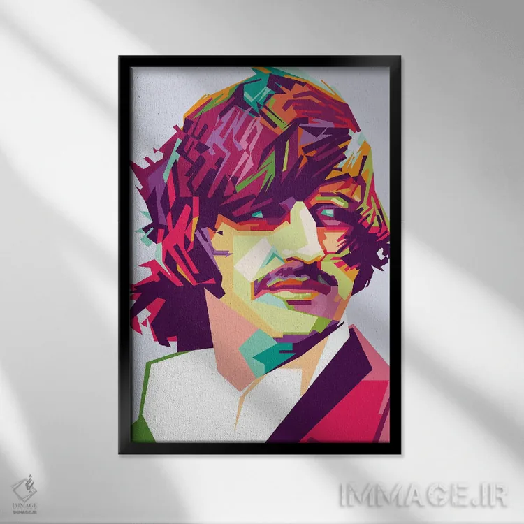 تابلو دکوراتیو رینگو استار ۱ اثر دایات بانگای - نمای قابدار مشکی