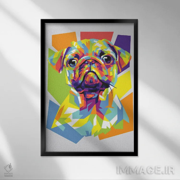 تابلو دکوراتیو پاگ اثر دایات بانگای - نمای قابدار مشکی