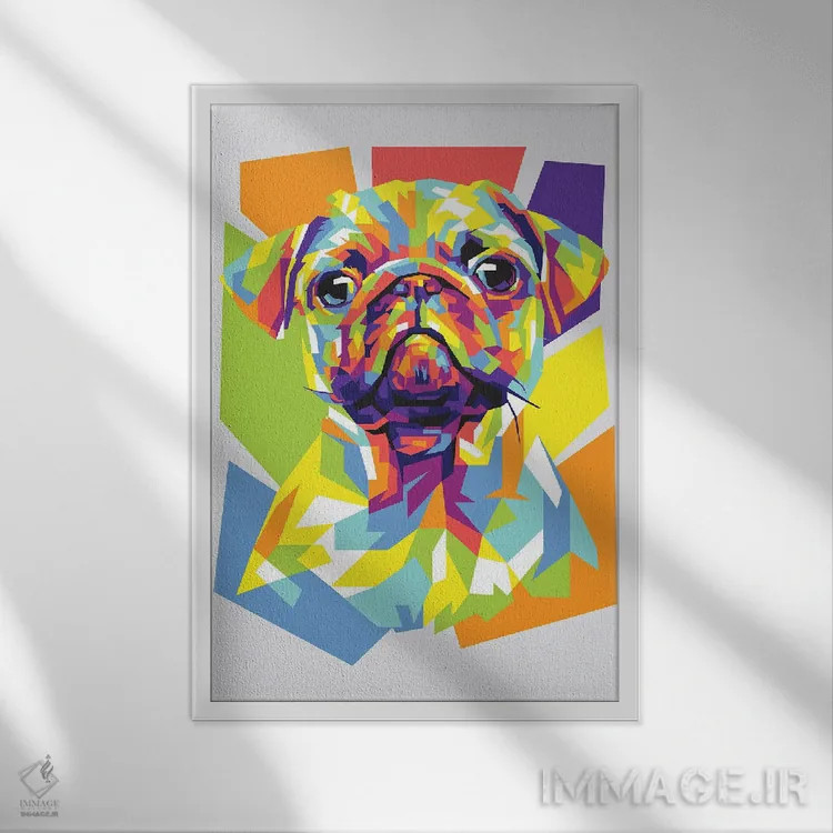 تابلو دکوراتیو پاگ اثر دایات بانگای - نمای قابدار سفید