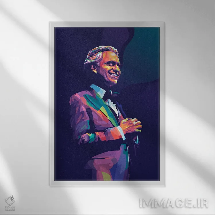 تابلو دکوراتیو آندره آ بوچلی اثر دایات بانگای - نمای قابدار سفید