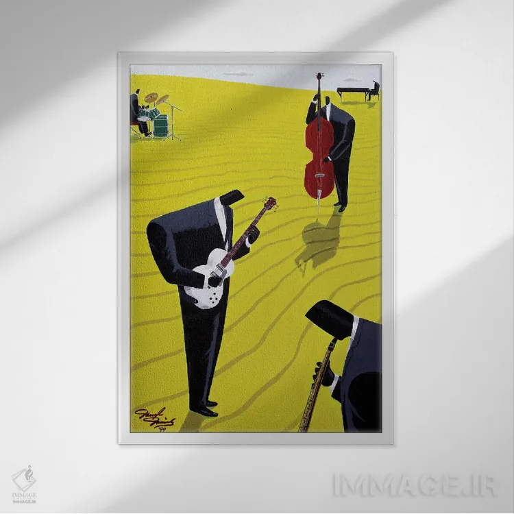 تابلو دکوراتیو سرزمین صدا اثر دارل دنیلز - نمای قابدار سفید