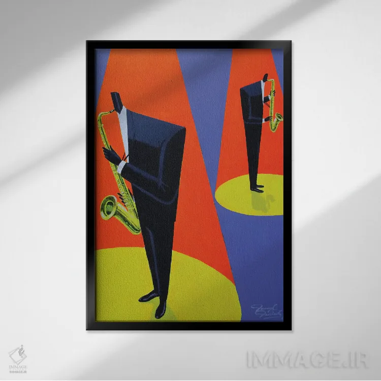 تابلو دکوراتیو نت های سبک اثر دارل دنیلز - نمای قابدار مشکی