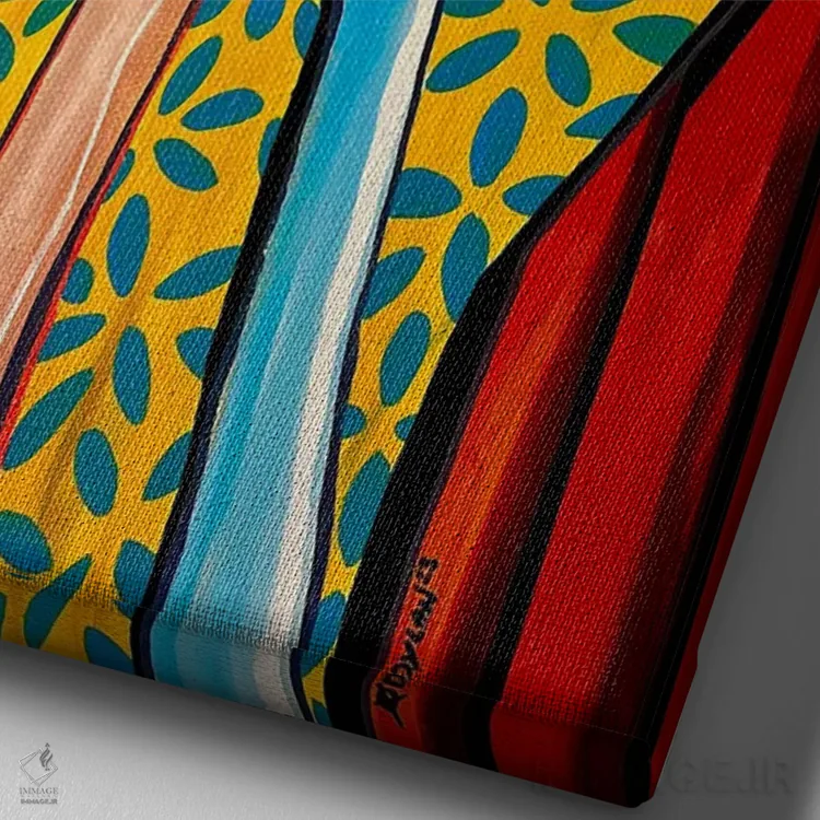 تابلو کلاسیک شایعات طنین انداز اثر دیلان گیل - نمای نزدیک بافت بوم