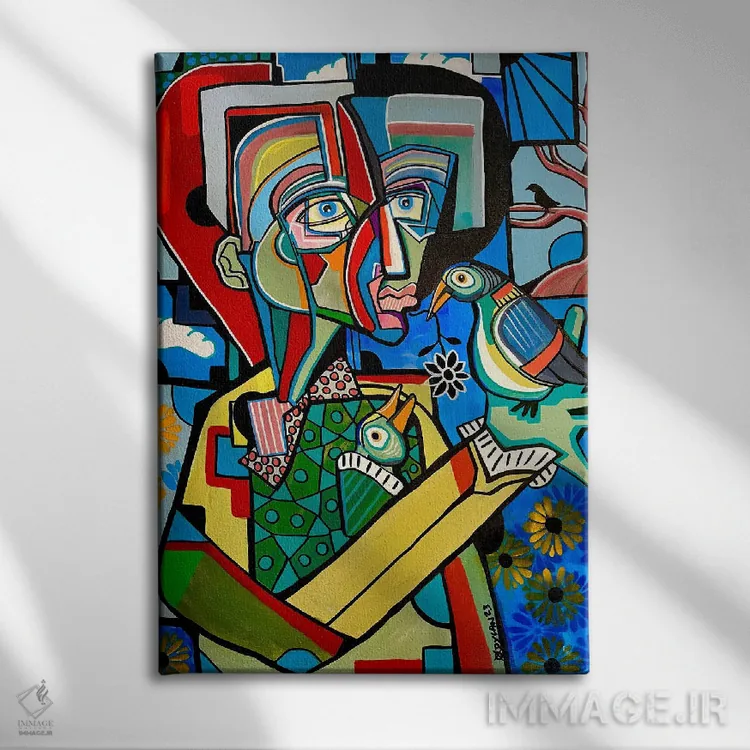 تابلو کلاسیک کبوتر با کبوتر، باز با باز اثر دیلان گیل - نمای روبهرو روی دیوار