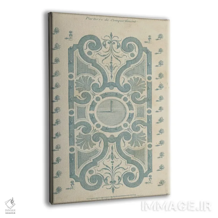 تابلو دکوراتیو طراحی باغ در آبی ۱ اثر دزالیه دارژانویل - نمای پرسپکتیو محصول