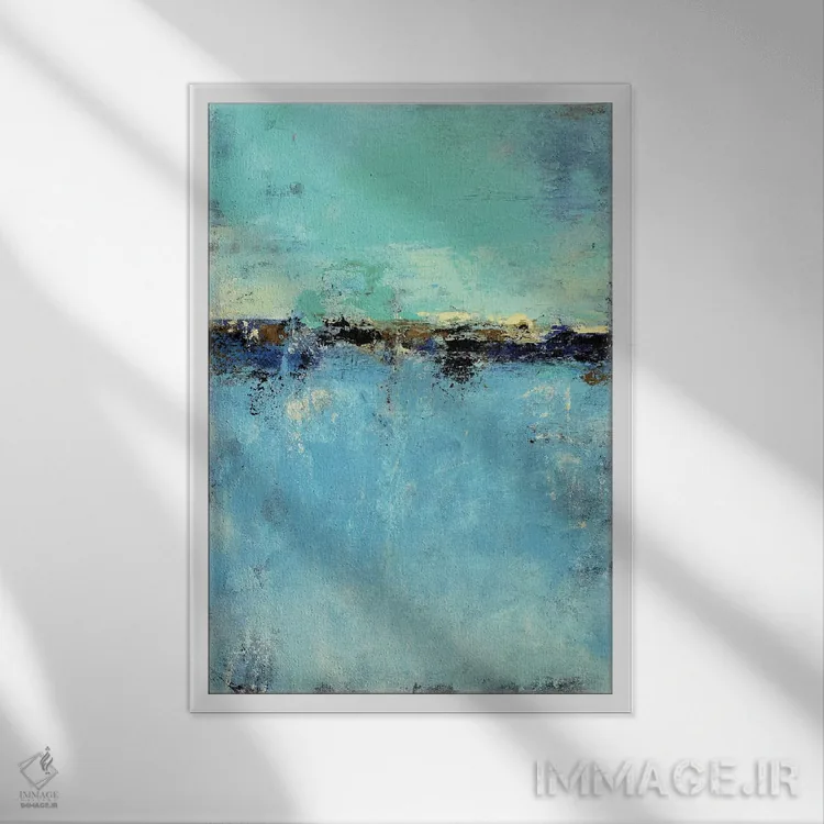 تابلو مینیمال طبیعت بی جان دریایی抽象 نهم اثر رباورهاا کریستوا - نمای قابدار سفید