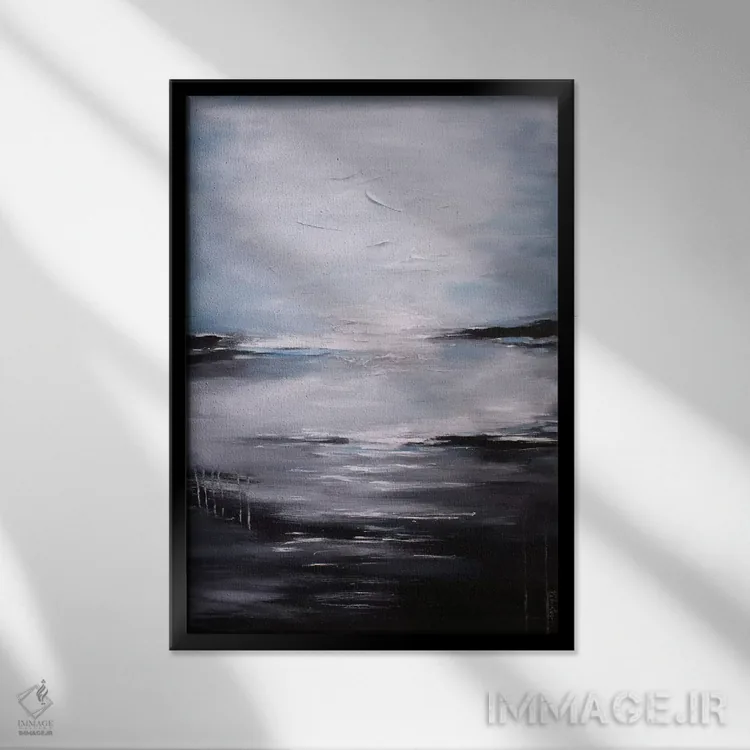 تابلو انتزاعی طبیعت بی جان دریایی抽象 یازدهم اثر رباورهاا کریستوا - نمای قابدار مشکی