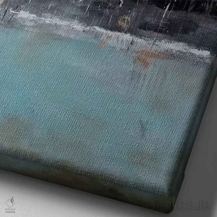 تابلو انتزاعی طبیعت بی جان دریایی抽س دوازدهم اثر رباورهاا کریستوا - نمای نزدیک بافت بوم