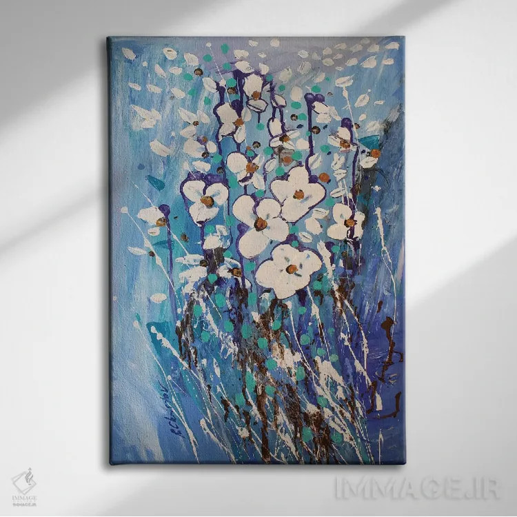 تابلو انتزاعی باغ انتزاعی سه اثر رباورهاا کریستوا - نمای روبهرو روی دیوار