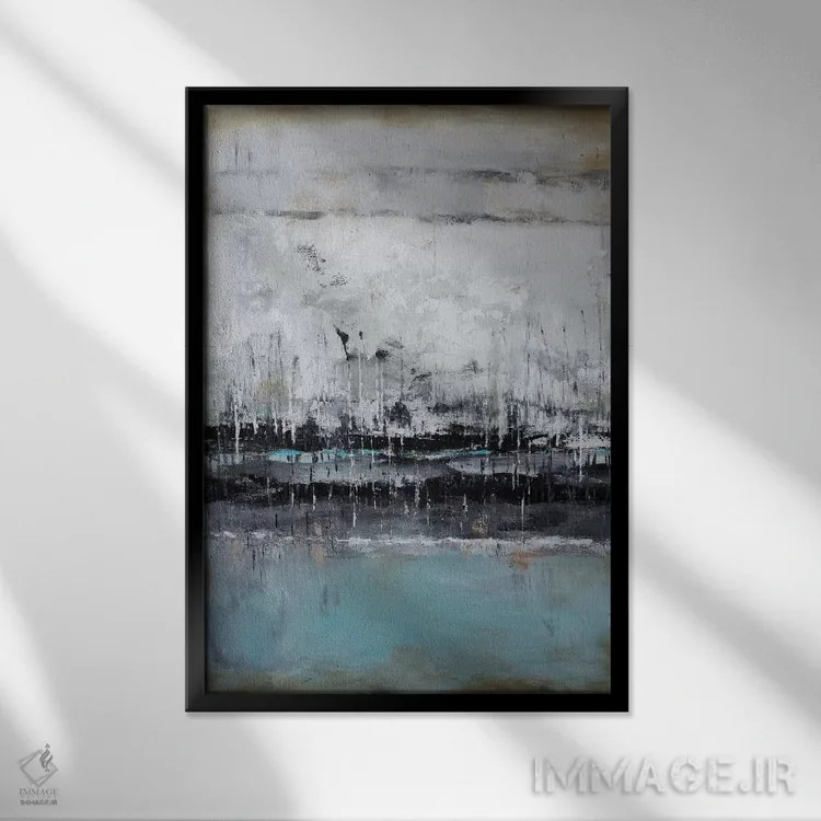 تابلو انتزاعی طبیعت بی جان دریایی抽س دوازدهم اثر رباورهاا کریستوا - نمای قابدار مشکی
